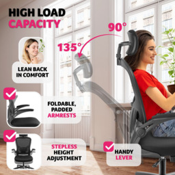 tectake Arges Black Adjustable Office Chair - thumbnail 3