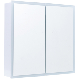 Living and Home 2 Door White Wall-Mounted LED Mirror Bathroom Cabinet - thumbnail 2