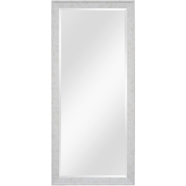 Embossed Stone Effect Bevelled Mirror Silver - image 1