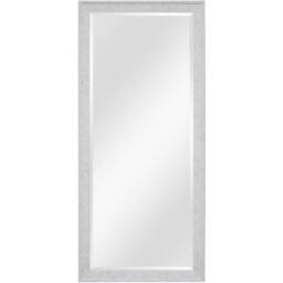 Embossed Stone Effect Bevelled Mirror Silver