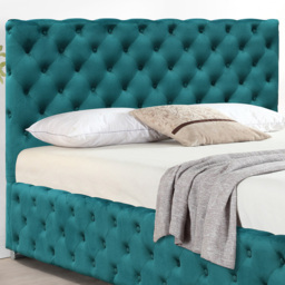 Comfy Living King Size Green Tufted Fabric Bed Frame - thumbnail 2