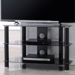 TTAP Vantage 2 Shelf Black TV Stand 800mm