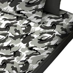 Velosso Camouflage Single Grey Fitted Sheet