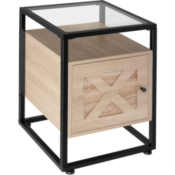 tectake Kidderminster Single Door Light Wood Oak Sonoma Bedside Table - thumbnail 2
