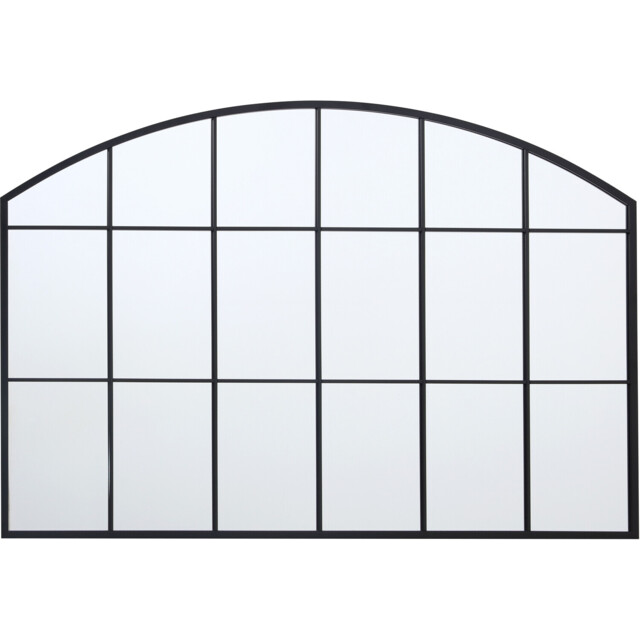 Black Beaumont Arch Window Mirror 80 x 12cm - image 1