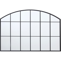 Black Beaumont Arch Window Mirror 80 x 12cm - thumbnail 1