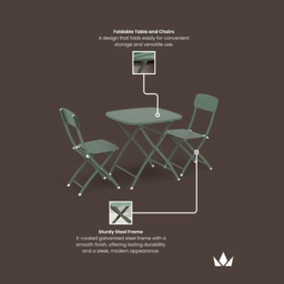 Royalcraft Venice Moss 2 Seater Square Bistro Set - thumbnail 4