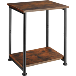 tectake Yonkers Dark Rustic Wooden Single Shelf Side Table - thumbnail 2