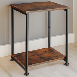 tectake Yonkers Dark Rustic Wooden Single Shelf Side Table