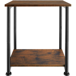 tectake Yonkers Dark Rustic Wooden Single Shelf Side Table - thumbnail 4