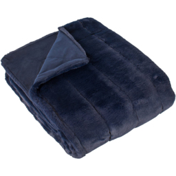 Paoletti Empress Navy Large Faux Fur Throw 140 x 200cm