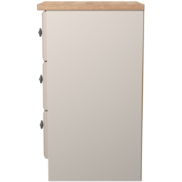 Crowndale Norfolk Kashmir Ash and Bardolino Oak 3 Drawer Bedside Cabinet Ready Assembled - thumbnail 4