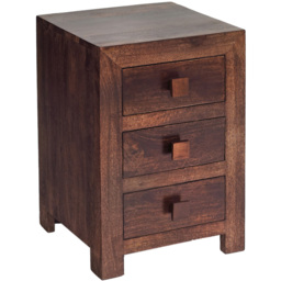 Brooklyn Nihash Toko 3 Drawer Dark Mango Bedside - thumbnail 2