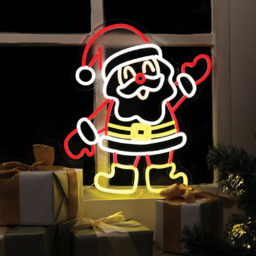 Xmas Haus Multicolour Neon LED Santa Christmas Ornament 36 x 40cm - thumbnail 3