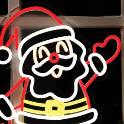 Xmas Haus Multicolour Neon LED Santa Christmas Ornament 36 x 40cm - thumbnail 2