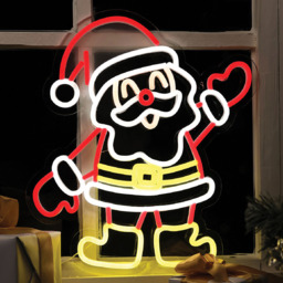 Xmas Haus Multicolour Neon LED Santa Christmas Ornament 36 x 40cm - thumbnail 1