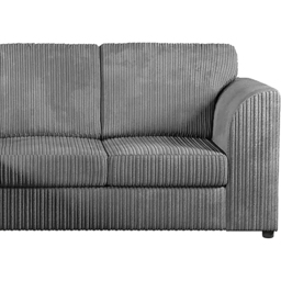 Luxor 4 Seater Grey Jumbo Cord Left Hand L Shaped Corner Sofa with Full Back - thumbnail 4