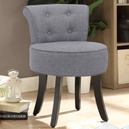 Living and Home Buttoned Linen Accent Chair