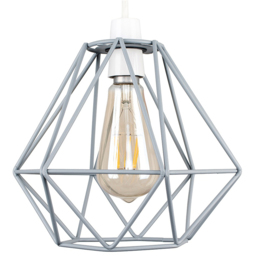ValueLights Diablo Industrial Wire Frame Grey Pendant Shade