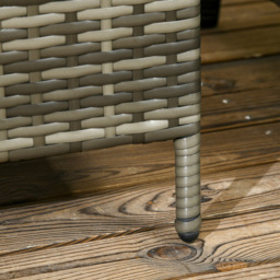 Outsunny 3 Piece Grey Rattan Bistro Set - thumbnail 3