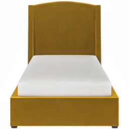 SOLACE+CO Blaine Gold Single Velvet Ottoman Bed with Winged Headboard - thumbnail 3