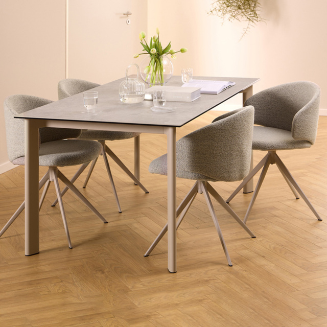 Florence Palermo Ella 4 Seater Ceramic Dining Set Grey and Beige - image 1