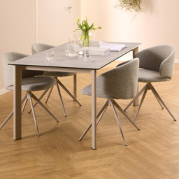 Florence Palermo Ella 4 Seater Ceramic Dining Set Grey and Beige - thumbnail 1