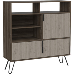 Core Products Nevada 3 Door 4 Shelf Smoke Oak High Sideboard - thumbnail 2