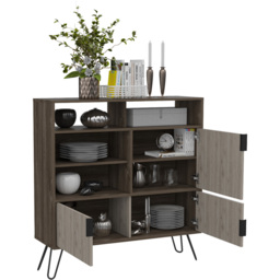 Core Products Nevada 3 Door 4 Shelf Smoke Oak High Sideboard - thumbnail 4