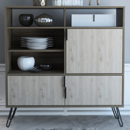 Core Products Nevada 3 Door 4 Shelf Smoke Oak High Sideboard - thumbnail 1