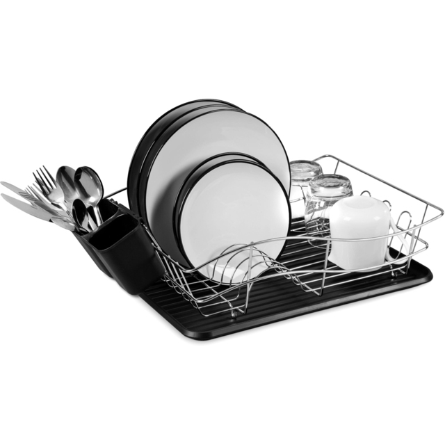 Tower Black Dish Rack with Tray - image 1