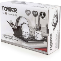 Tower Black Dish Rack with Tray - thumbnail 3