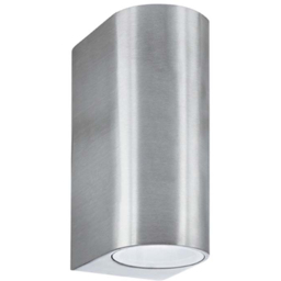 Lighting Collection IP44 Strand Silver Outdoor Wall Light - thumbnail 3