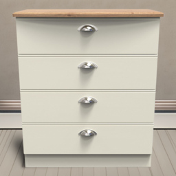 Victoria 4 Drawer Cream Ash and Oak Chest of Drawers