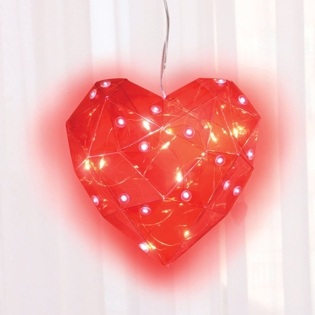 Iridescent Heart Red Curtain Light - image 1