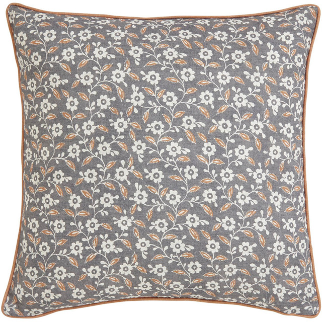 Helena Springfield Graphite and Copper Folk Ditsy Cushion 45 x 45cm - image 1