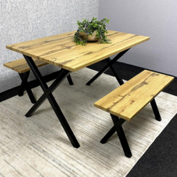 Kosy Koala 4 Seater Wood Rectangular Dining Bench Set Brown - thumbnail 1