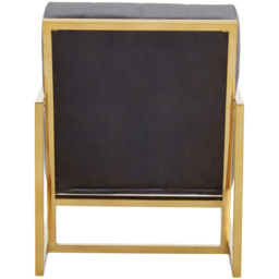 Premier Housewares Hana Grey Velvet Gold Frame Chair - thumbnail 4