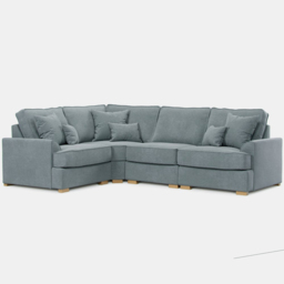 Alba City 5 Seater Fine Blue Fabric Right Hand Corner Sofa - thumbnail 2