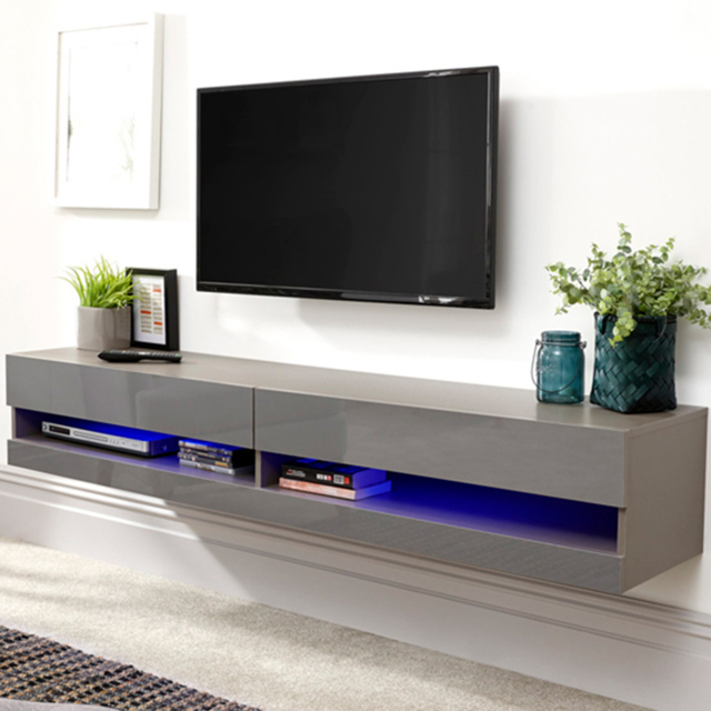 GFW Galicia Grey Medium Wall TV Unit with LED - image 1