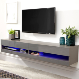GFW Galicia Grey Medium Wall TV Unit with LED
