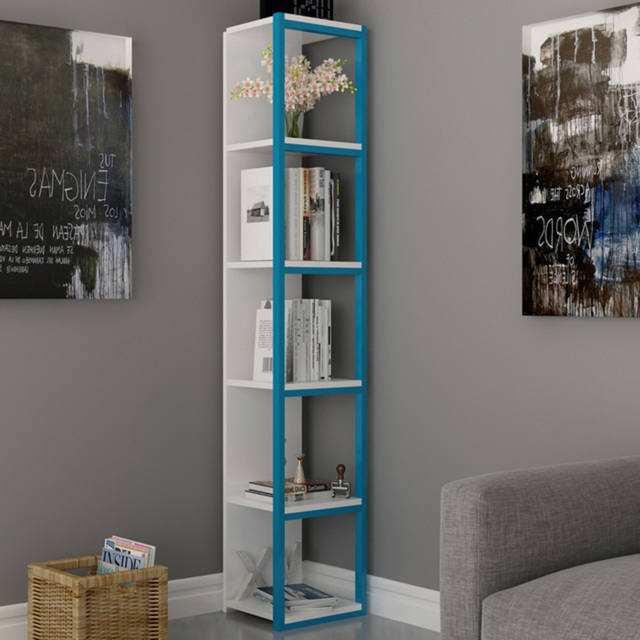 Decorotika Texas White and Blue 5-Tier Metal Bookshelf - image 1