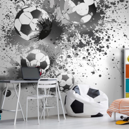 Origin Murals Football Splash Grey Wall Mural
