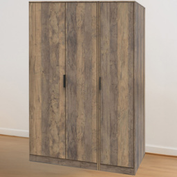 Crowndale Hong Kong Ready Assembled 3 Door Tall Vintage Oak Wardrobe