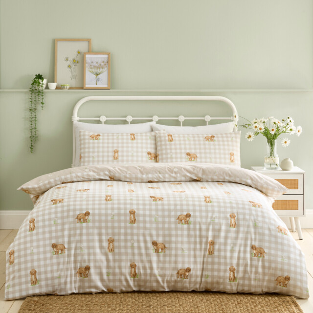 Daisy Doodle Duvet Set Natural Single - image 1
