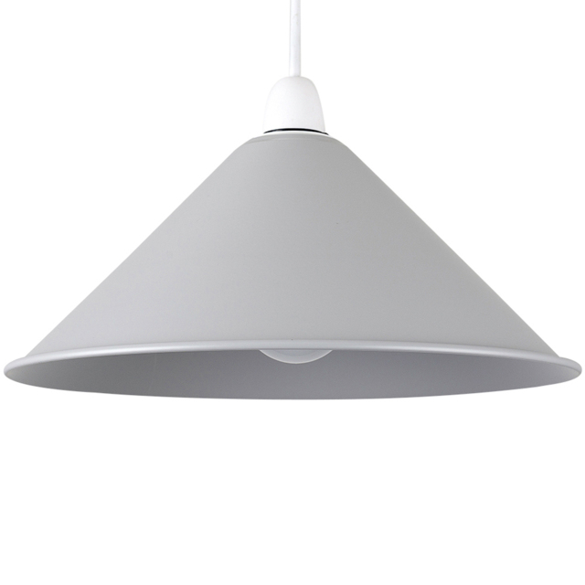 ValueLights Waywell Coolie Tapered Grey Pendant Lamp Shade - image 1