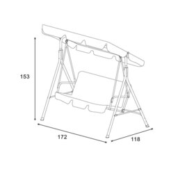 Outdoor Essentials Alicante 2 Seater Grey Swing Chair - thumbnail 2