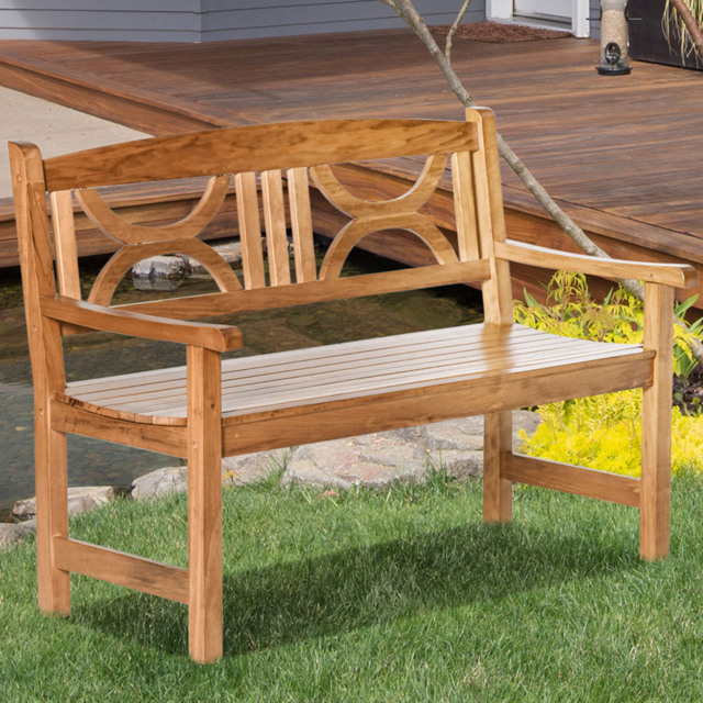 Outsunny 2 Seater Natural Wooden Loveseat Bench - image 1