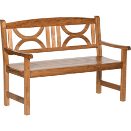 Outsunny 2 Seater Natural Wooden Loveseat Bench - thumbnail 2