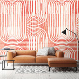 Origin Murals Curved Line Texture Orange Wall Mural